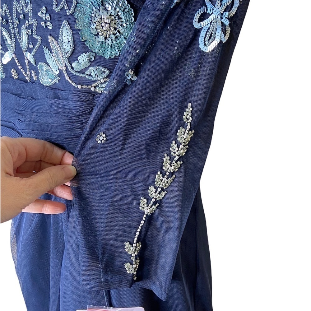 NWT JS Collection Bead Mesh Illusion Column Gown … - image 9